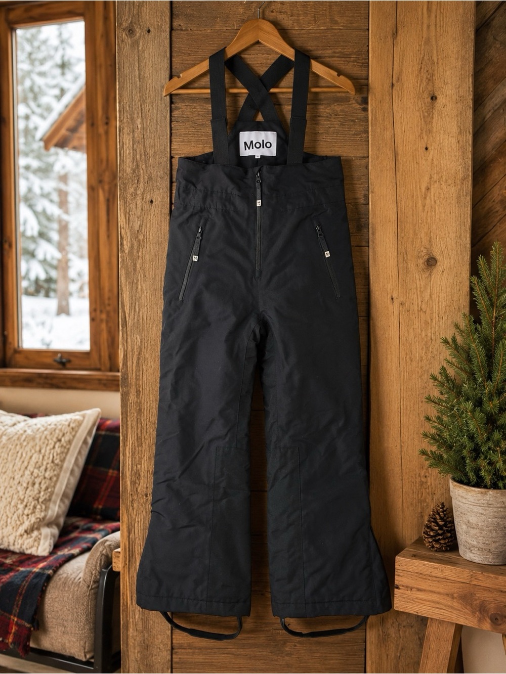 Molo Play Pro Kids Black Insulated Waterproof Ski Snow Bib Pants Size 140 / 10Y